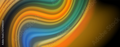 Abstract wave lines fluid rainbow style color stripes on black background. Artistic illustration for presentation  app wallpaper  banner or poster