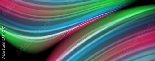 Wallpaper Mural Abstract wave lines fluid rainbow style color stripes on black background. Artistic illustration for presentation, app wallpaper, banner or poster Torontodigital.ca