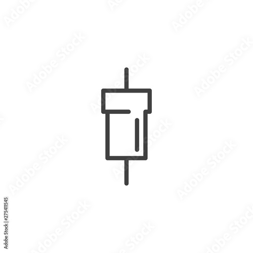 Electrical resistor line icon. linear style sign for mobile concept and web design. Semiconductor electronic component outline vector icon. Symbol, logo illustration. Vector graphics