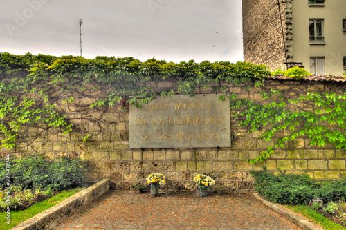 Mur des Fédérés, Père Lachaise cemetery, Paris photo