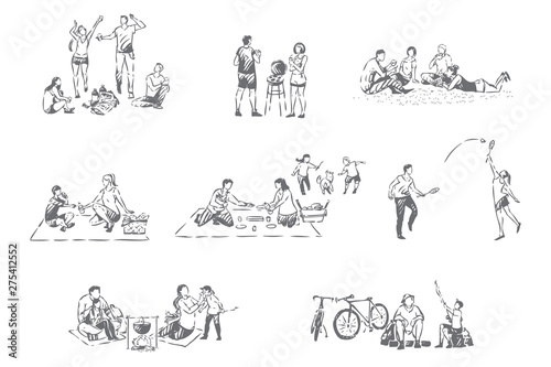 Family outdoor recreation concept sketch