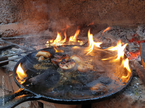 Wallpaper Mural mushrooms in frying pan on fire Torontodigital.ca