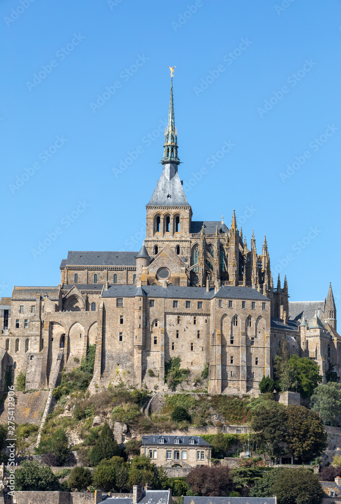  Mont-Saint-Michel, island with the famous abbey, Normandy, France