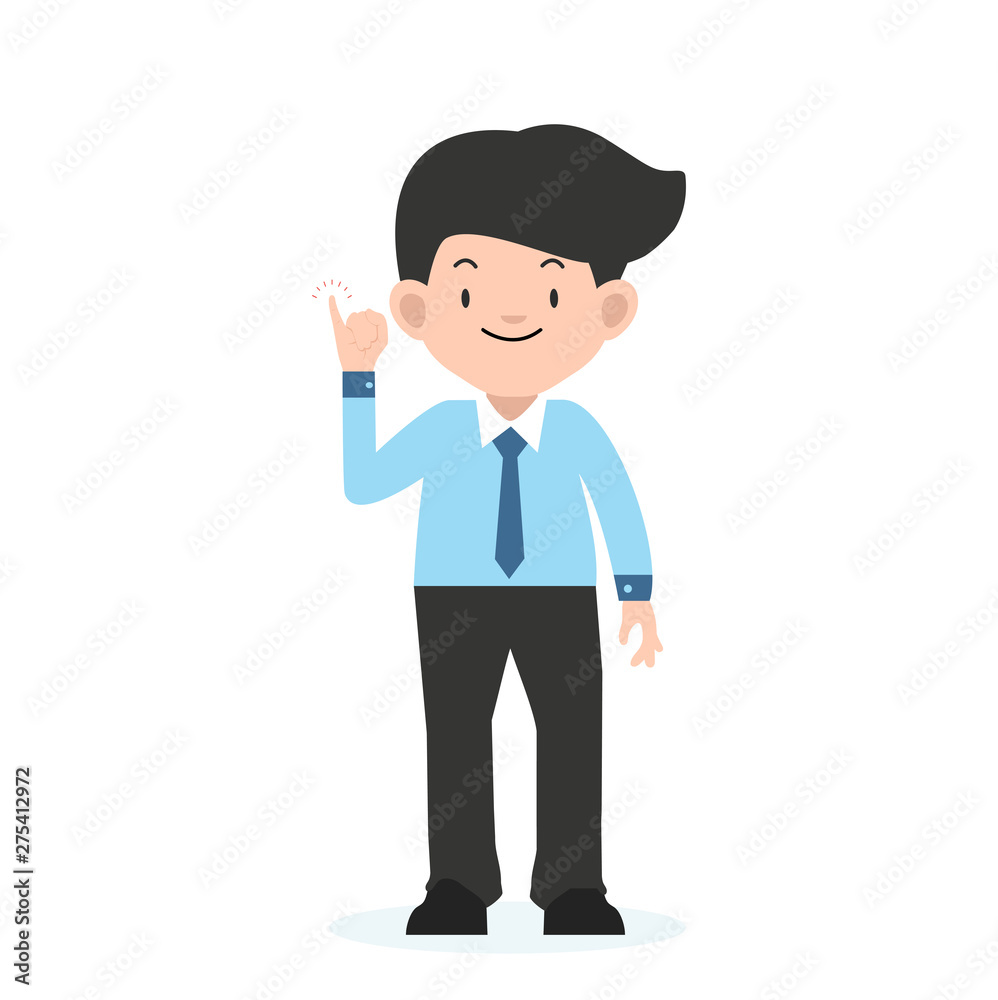 businessman  standing with little finger