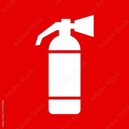 Vector high quality illustration of the fire extinguisher red sign - official international standard version