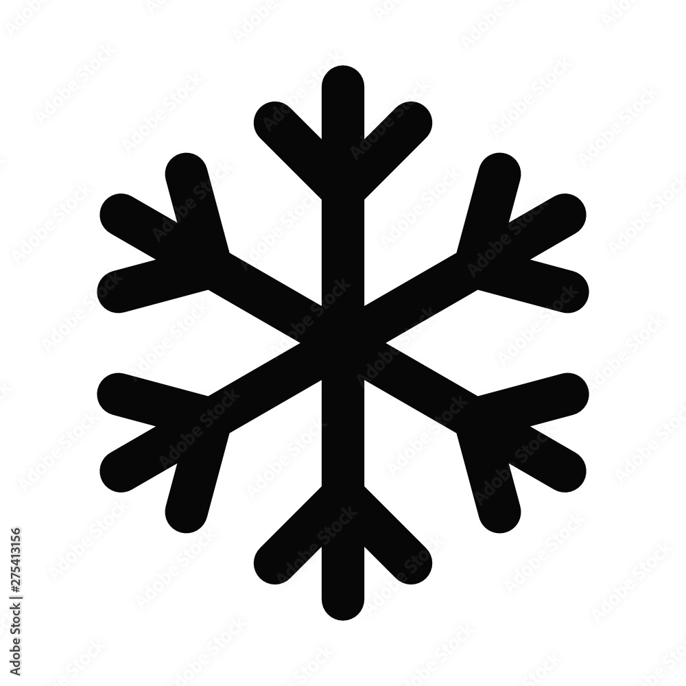 Vector high quality logo illustration of the snowflake black icon isolated on white background. Air conditioning related symbol Vector high quality logo illustration of the snowflake black icon isolated on white background. Air conditioning related symbol