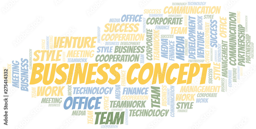 Fototapeta premium Business Concept word cloud. Collage made with text only.