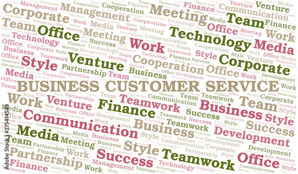 Fototapeta premium Business Customer Service word cloud. Collage made with text only.
