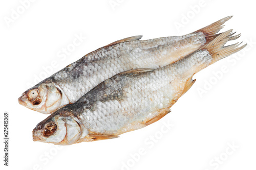 Dried vobla fish isolated