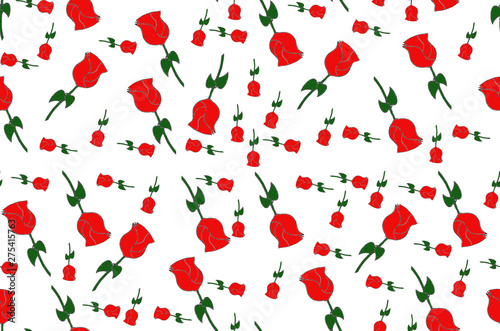 Retro red roses seamless pattern for fabric, bedclothes, fashion or wallpapers. Cool floral pattern design.