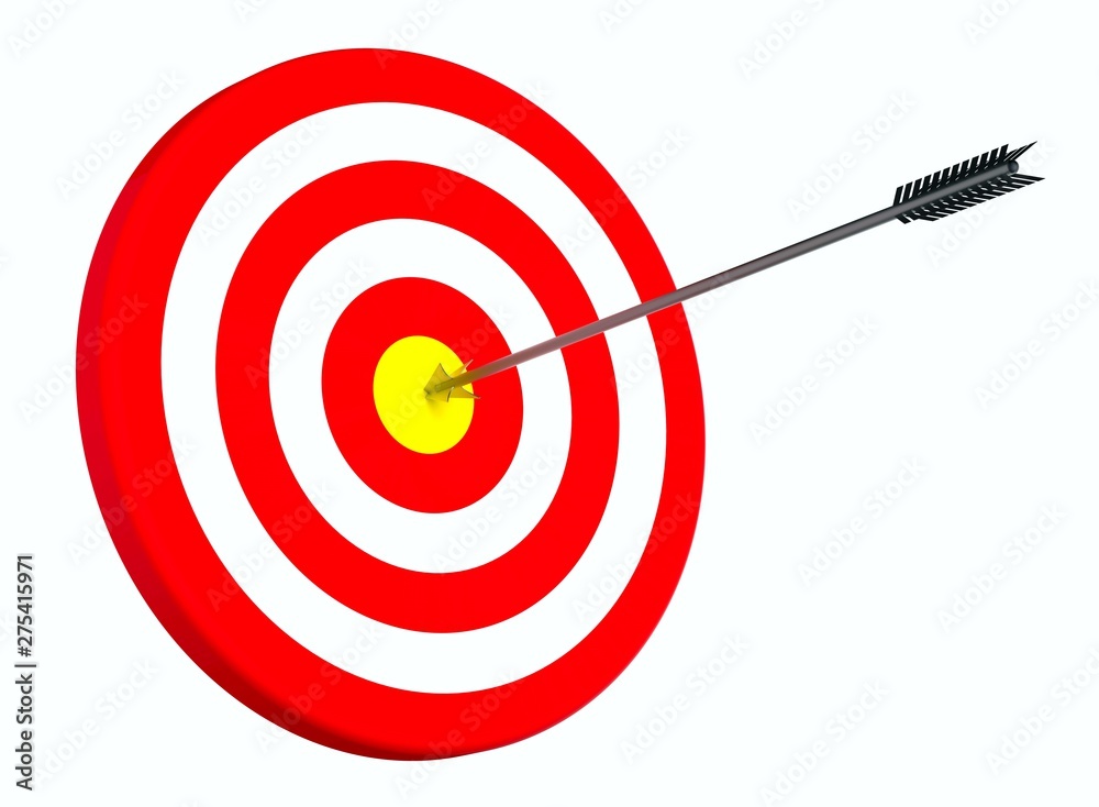 Target with arrow in center. Business concept.