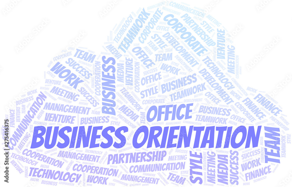 Obraz premium Business Orientation word cloud. Collage made with text only.