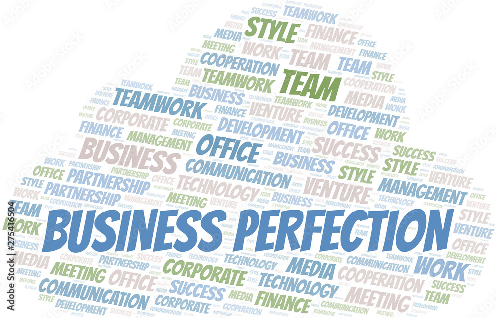 Obraz premium Business Perfection word cloud. Collage made with text only.