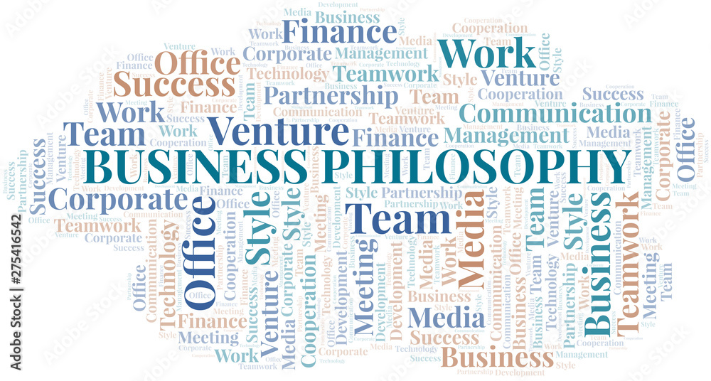 Obraz premium Business Philosophy word cloud. Collage made with text only.