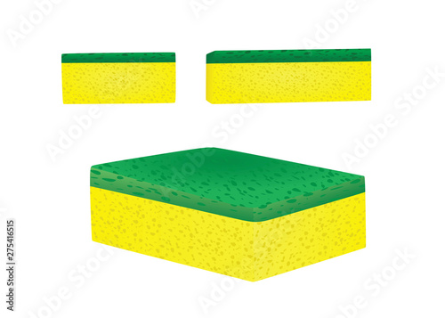 Yellow kitchen sponge. vector illustration