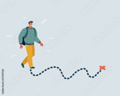 Vector walking pedestrian.