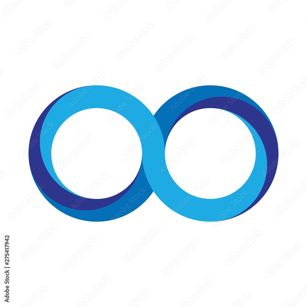 Blue infinity symbol icon. 3D-like gradient design effect. Vector illustration Blue infinity symbol icon. 3D-like gradient design effect. Vector illustration