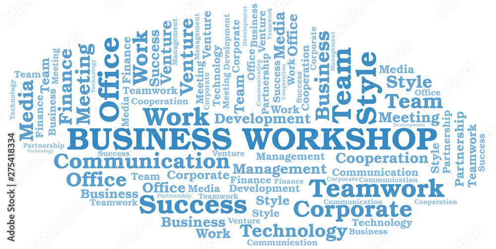 Fototapeta premium Business Workshop word cloud. Collage made with text only.