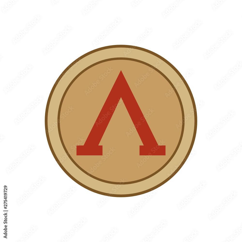 Vecteur Stock Vector Gold And Red Illustration Icon Of The Famous