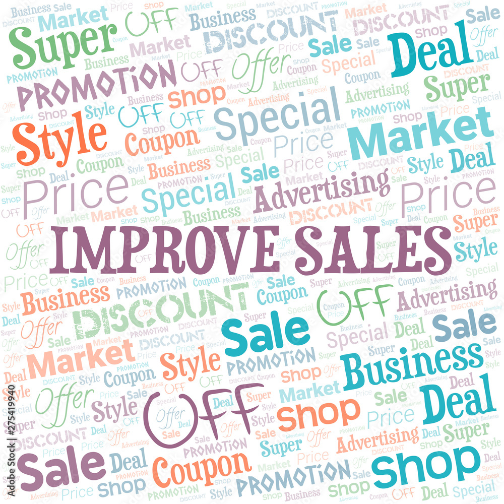 Improve Sales Word Cloud. Wordcloud Made With Text.