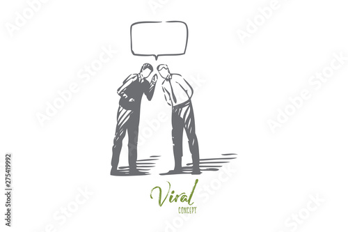 Viral marketing concept sketch. Isolated vector illustration