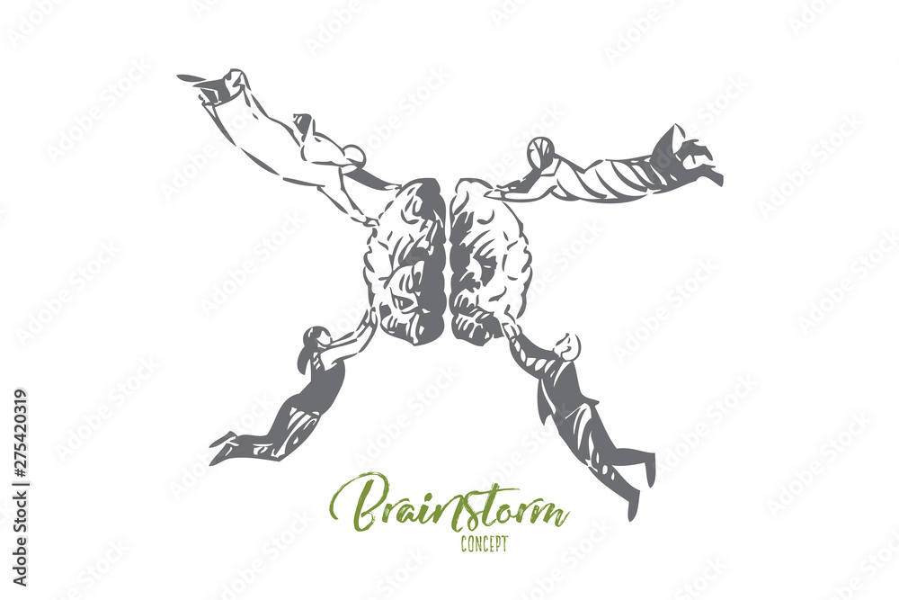 Brainstorm concept sketch. Isolated vector illustration
