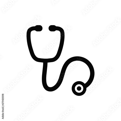 Black And White Stethoscope Stock Illustration - Download Image