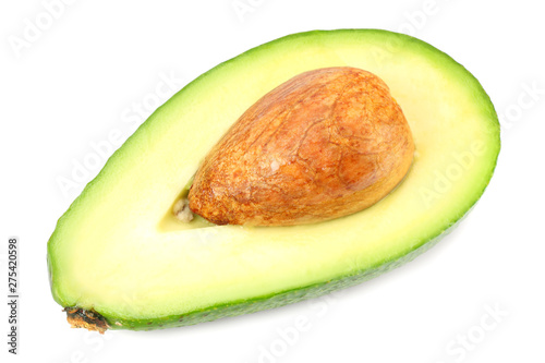 healthy food. sliced avocado isolated on white background