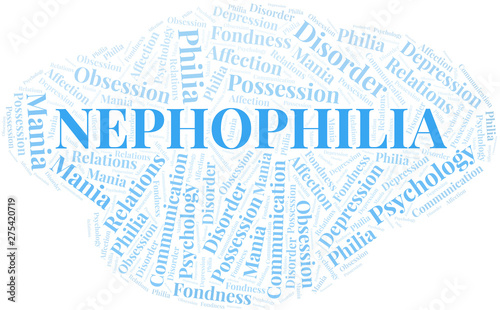 Nephophilia word cloud. Type of Philia.