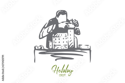 Architect concept sketch. Isolated vector illustration