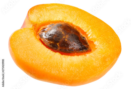 apricot slice isolated on a white background