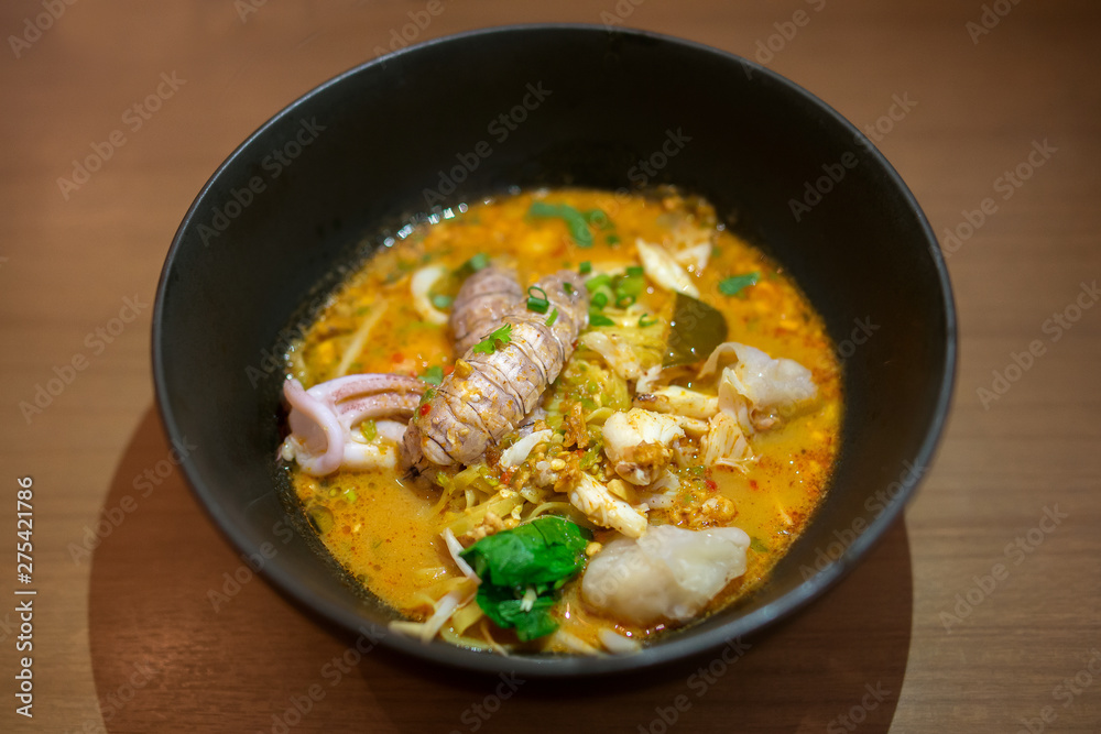 Thai Tom Yum seafood noodle