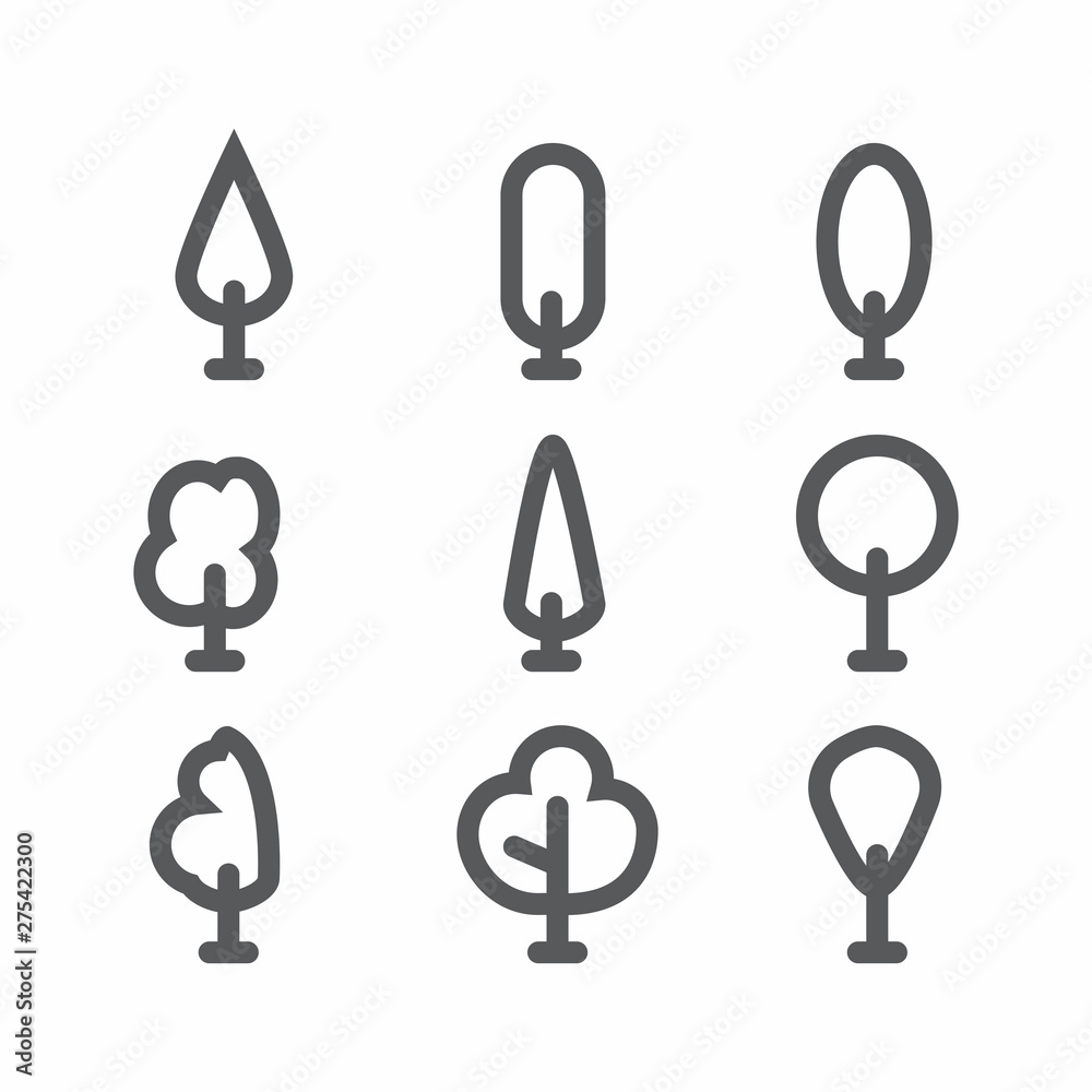 Tree icon illustration set Tree icon illustration set