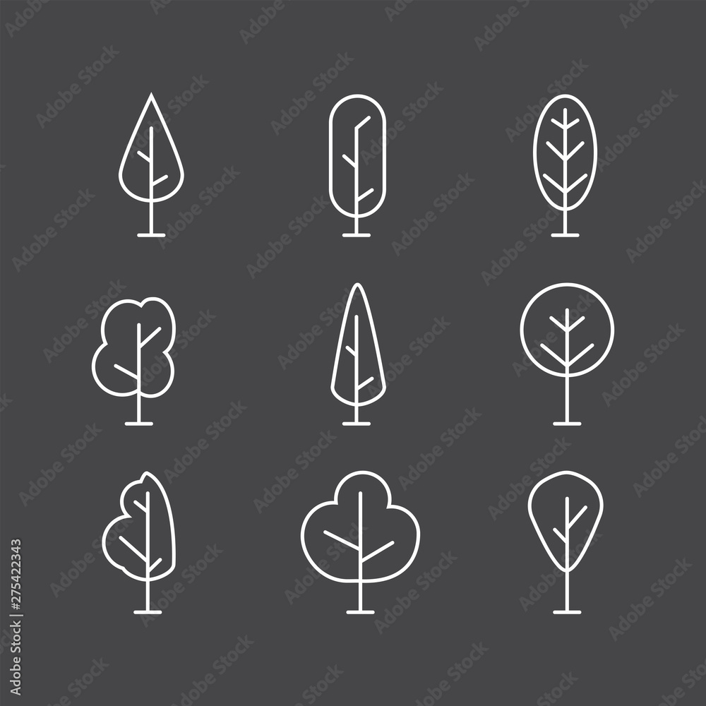 Tree icon illustration set Tree icon illustration set