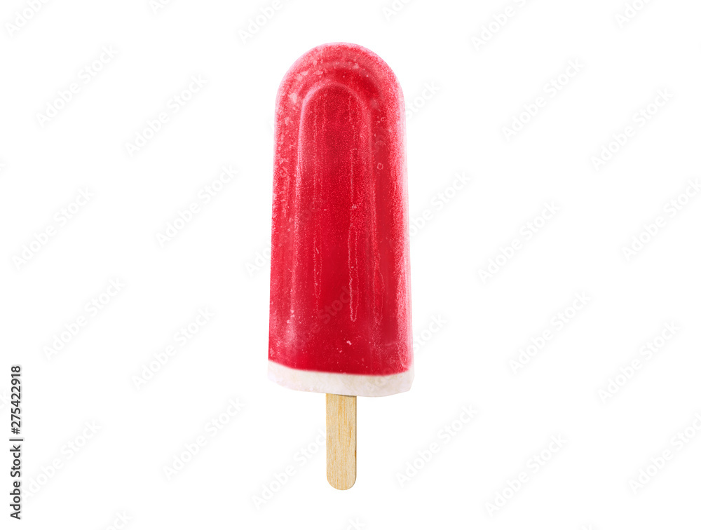 Fresh Frozen berry or grape, red popsicle / ice cream isolated on white background Fresh Frozen berry or grape, red popsicle / ice cream isolated on white background
