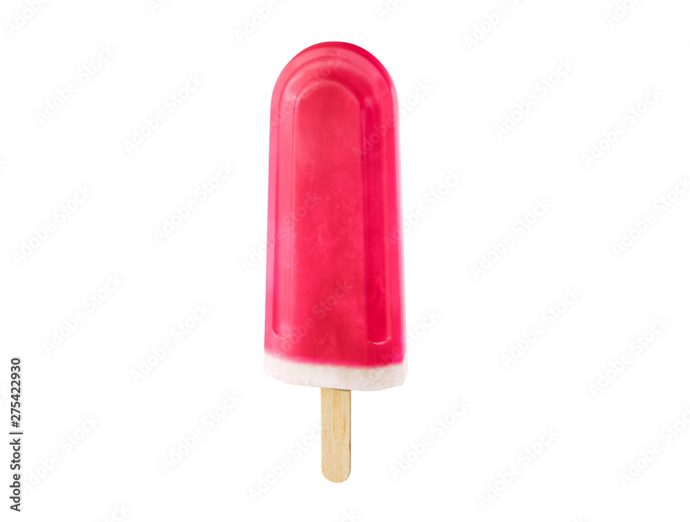Berry or grape, red popsicle / ice cream isolated on white background Berry or grape, red popsicle / ice cream isolated on white background