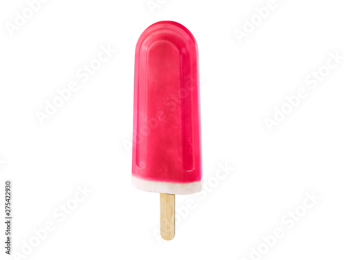 Berry or grape, red popsicle / ice cream isolated on white background