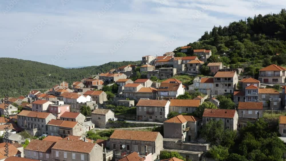 Old Croatian homes in Blato Town, standing on hillside on warm Korcula island. 4k Old Croatian homes in Blato Town, standing on hillside on warm Korcula island. 4k