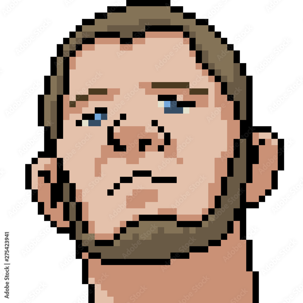 vector pixel art handsome man vector pixel art handsome man