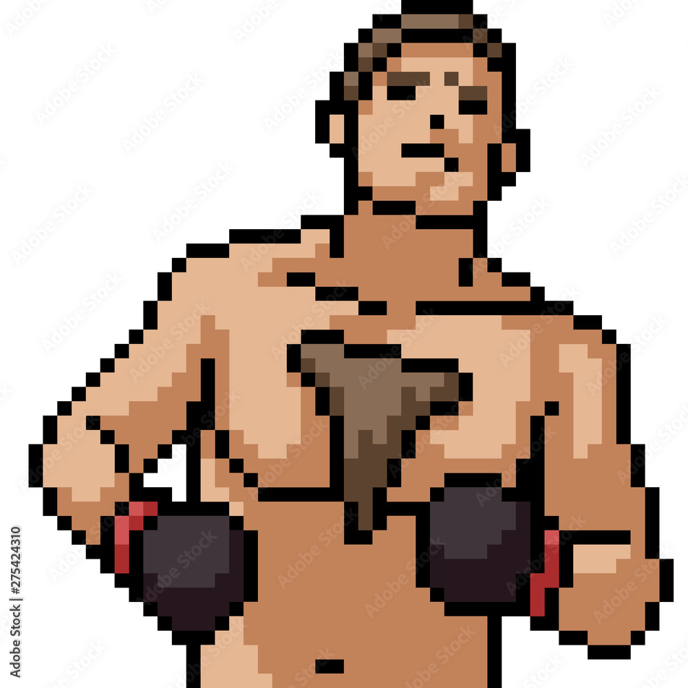 vector pixel art boxing