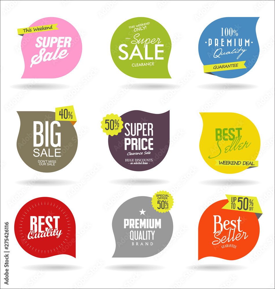 Obraz premium Modern sale badges and labels collection