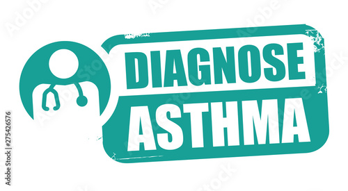 Stempel Diagnose Asthma Vektor Illustration