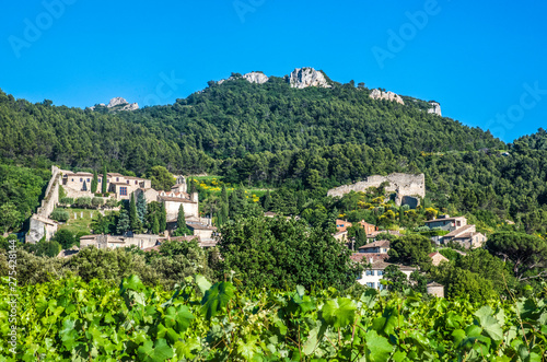 France, Vaucluse, Gigondas, the village at the foot of the Dentelles de Montmirail photo