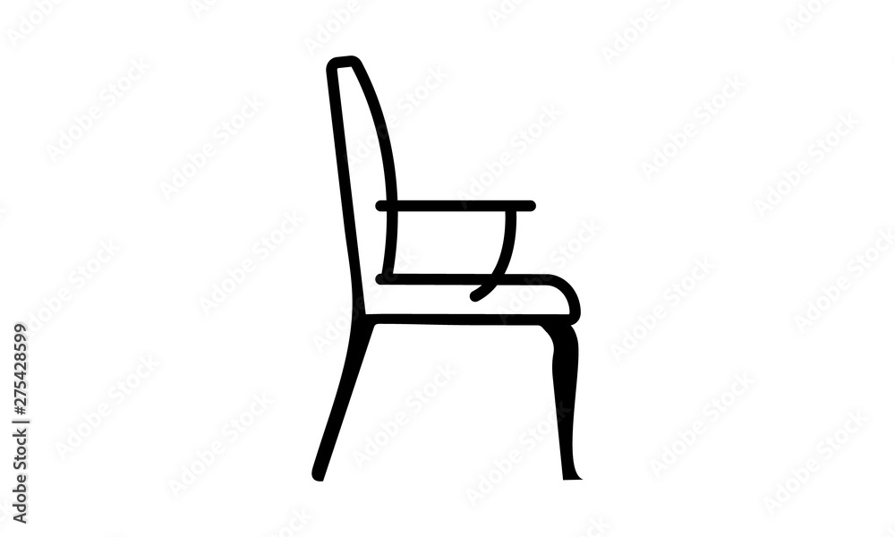 Simple chair icon for seating in business or home environments Simple chair icon for seating in business or home environments