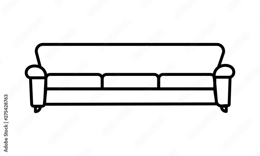Sofa line icon for furniture and living spaces Sofa line icon for furniture and living spaces