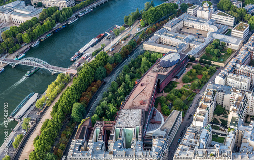 France, 7th arrondissement of Paris, view from the Eiffel Tower (musee du quai Branly, Holy Trinity Orthodox Cathedral) photo