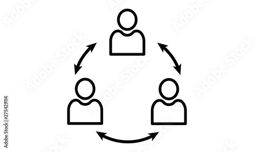 Teamwork communication icon for collaboration and group projects