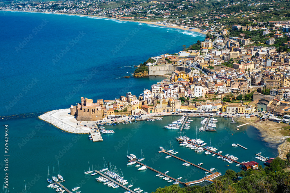 Panoramic view of Castellammare del Golfo, Sicily, Italy