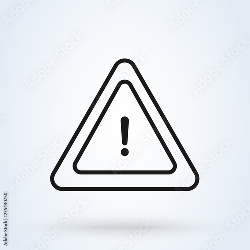 Free Download Hazard warning. line art Simple modern icon design illustration. - GFXLoad