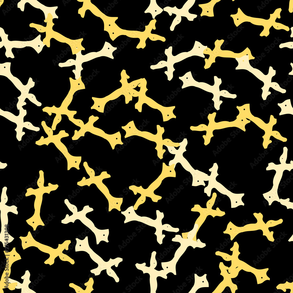 Urban UFO camouflage of various shades of black and yellow colors Urban UFO camouflage of various shades of black and yellow colors